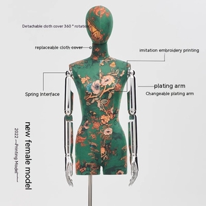 Cửa hàng quần áo váy cưới hiển thị đứng nữ mannequin với phong cách Trung Quốc Thiết kế bọt vải lanh lên cơ thể mannequin - Product Image 3