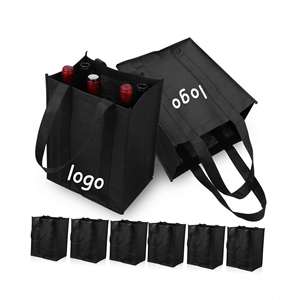 Sac de shopping réutilisable en non-tissé, écologique, imprimé avec logo personnalisé, pour la vente en gros de vêtements, de cadeaux, de chaussures et d'emballages de vin - Product Image 1