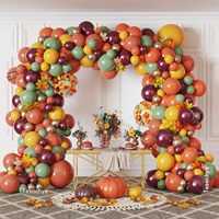 Kit de guirlande de ballons citrouille d'automne, ballons en latex orange et marron, décorations de fête pour la récolte d'automne, Thanksgiving et Halloween