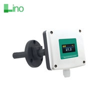 Capteur de vitesse et de débit d'air LINO pour conduits, protection IP65, fonctionnement de -20°C à 70°C, précision 0,2+2%FS, sortie 4-20mA/RS485, alimentation 10-30VDC