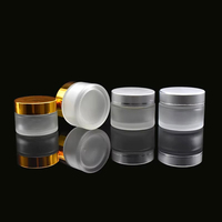 Großhandel Mattglas Feuchtigkeitscreme-Tiegel 5g 10g 15g 20g 30g 50g 100g Mattglas Lippenbalsam Körperpeeling Behälter mit Schraubverschluss