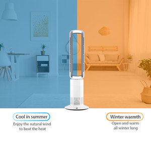 Hot Bán Trung Quốc Nhà Máy 2 Trong 1 Mát Nóng Không Cánh Người Hâm Mộ Nóng Điều Khiển Từ Xa Bệ Thông Gió Quạt Sàn Di Động - Product Image 2