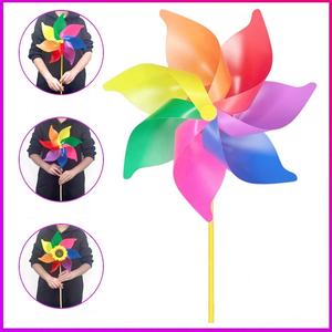 <span class=keywords><strong>Moulin</strong></span> <span class=keywords><strong>à</strong></span> <span class=keywords><strong>vent</strong></span> décoratif de <span class=keywords><strong>jardin</strong></span> en plastique <span class=keywords><strong>à</strong></span> pétales colorés de haute qualité, avec poteau en bois, pour décoration extérieure - Vente en gros HY Factory - Product Image 2