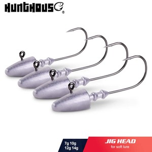 Hunthouse Hameçons de pêche à tête plombée <span class=keywords><strong>pour</strong></span> leurres souples, 7g 10g 12g 14g, en acier à haute teneur en carbone, tranchants, équipement de pêche - Product Image 1