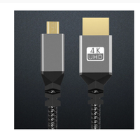 Baru hadir 0.3/1/1.5/2/3/5/7. Ekstensi nilon kepang 5/10M HD 4K @ 60HZ V1.4 TPU HD 1080P kompatibel mikro HDMI ke HDMI pria KE pria sedang Promosi