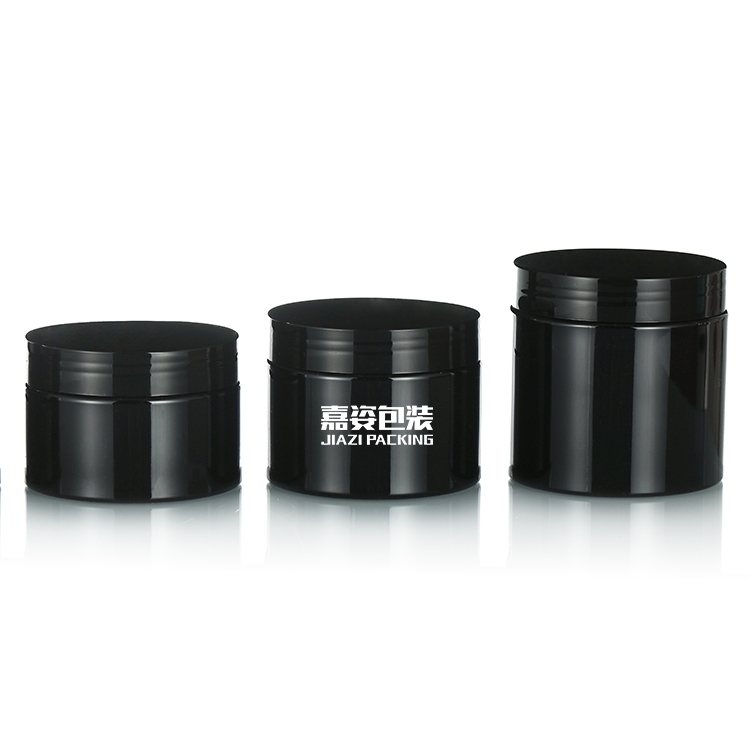 Hair care gel beeswax pomade container 150ml black plastic hair grease jars