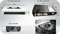 Unité de réfrigération électrique pour camion B-EV-360 à montage inférieur, système de refroidissement alimenté en courant continu pour fourgons électriques spéciaux de 8 à 10 m3