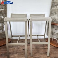Tabouret de bar en aluminium au design moderne, résistant à l'eau, couleur personnalisable, pour extérieur, comptoir, cuisine, bar à domicile, hôtel, salle à manger