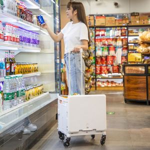 New Design 65L Ladder Wheel Universal Wheel Plastic Folding <strong>Box</strong> <strong>Trolley</strong> Shopping Cart Foldable Supermarket <strong>Trolley</strong> - Product Image 2