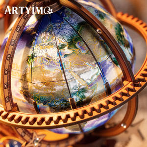 ARTYIMO <span class=keywords><strong>Globe</strong></span> Rotatif Mécanique <span class=keywords><strong>3D</strong></span>, <span class=keywords><strong>Puzzle</strong></span> Métallique Lumineux, Modèle <span class=keywords><strong>Terrestre</strong></span>, Kit d'Assemblage DIY, Sphère Illuminée à Engrenages, Vente en Gros - Product Image 5