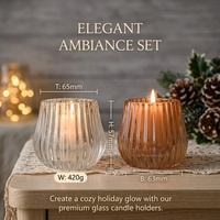 Porte-bougie en verre cristal transparent, résistant à la chaleur, écologique, romantique et luxueux pour la décoration de la maison, les mariages et les fêtes