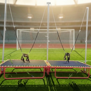 Trampoline double bungee jump de haute qualité pour <span class=keywords><strong>deux</strong></span> personnes, mobile et d'extérieur, idéal pour les enfants - Vente flash - Product Image 1