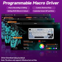 Clavier mécanique AULA S75PRO 80 touches /2.4G/USB-C avec écran LCD et bouton multifonction rétroéclairé RGB pour achats en ligne sur Alibaba