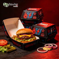 Scatole per Hamburger Personalizzate all'Ingrosso, Halal, in Cartone Ondulato Resistente al Grasso, Forniture per Ristoranti con Stampa OEM