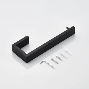 Bathroom Hardware Set Matte Black Stainless Steel Towel Bar Holder Wall Mounted Set For Hotel And Home Bathroom