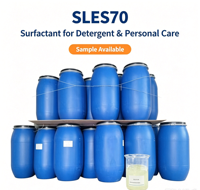 مصنع صيني يوفر مادة SLES 70% السائلة، مادة خافضة للتوتر السطحي، مادة خام للمنظفات ومستحضرات التجميل، رقم CAS 68585-34-2