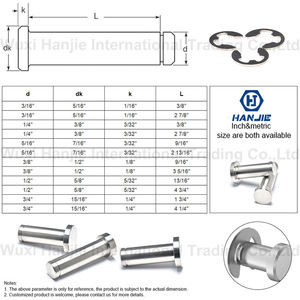 <span class=keywords><strong>Goupille</strong></span> <span class=keywords><strong>cylindrique</strong></span> à tête plate en acier inoxydable 304 en acier au carbone personnalisée - Product Image 6