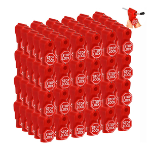 100 Uds. Cerradura de parada Cerradura de gancho de clavija Cerradura de parada roja Cerraduras de gancho de seguridad antirrobo para ganchos de exhibición de pared de listones de tablero de clavijas - Product Image 6
