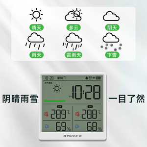 Termómetro Inteligente Wifi Rongce con Pantalla Grande de 4.3 Pulgadas, Reloj de Temperatura y Humedad Interior y Exterior con Control por Aplicación - Product Image 4
