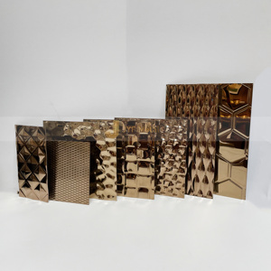 EX871 Luxury Embossed Stainless Steel <b>Sheet</b> for High End Interior <b>Wall</b> <b>Cladding</b> - Product Image 4