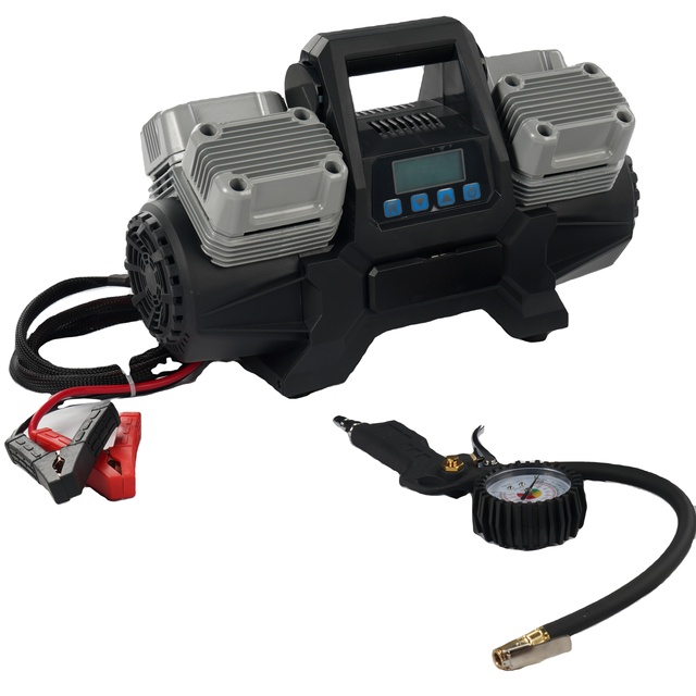 400L/M  4 Cylinder 12V Car Tire Inflator Tyre Pump Portable Air Compressor