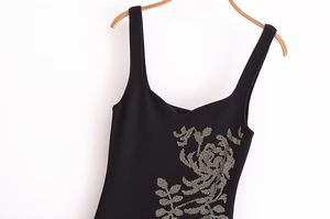 <span class=keywords><strong>KA</strong></span> R & OTZ un 2025 nuovo abito Midi moda donna lavorato A maglia con paillettes senza maniche 5584695 - Product Image 5