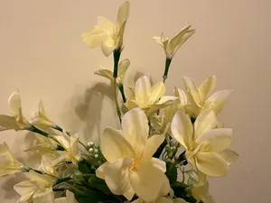 Oem ดอกไม้ประดิษฐ์ลิลลี่ช่อดอกไม้วันขอบคุณพระเจ้าประดิษฐ์ดอกลิลลี่อีสเตอร์สำหรับตกแต่งบ้าน
