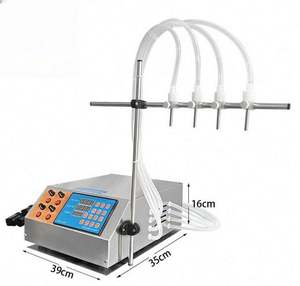 เครื่องบรรจุของเหลวแบบปั๊มควบคุมด้วยระบบไฟฟ้า ขนาดเล็ก 3-1000 มล. สำหรับน้ำหอม น้ำผลไม้ น้ำมัน 4 หัวจ่าย - Product Image 2