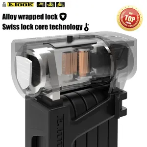 ETOOK Foldable Shape Hamburger Chain Joint Security Lock 1.1M High Security Hardened Folding Lock
