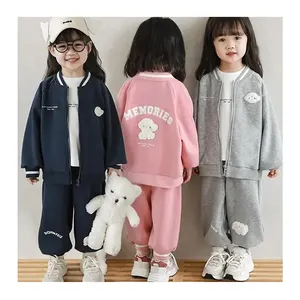 Wholesale Cartoon Child Baseball Uniform Sports Baby Girls Kids Bomber Jacket Coat Pure Cotton Girls Baby Jackets Outwears