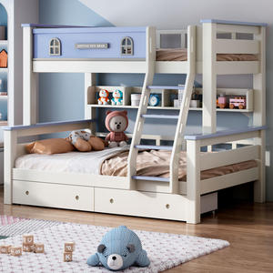 Litera Infantil de Madera Doble sobre Doble con Tobogán y Almacenamiento, Estilo Moderno de Princesa para Niñas - Product Image 5