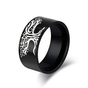 Nordic cross-border best-selling minimalist retro Tree of Life <b>titanium</b> steel <b>ring</b> for men, a unique and trendy accessory. - Product Image 5