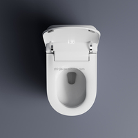 Toilette intelligente automatique avec bidet électrique chauffant en céramique moderne pour salle de bain avec télécommande, drainage en S inclus