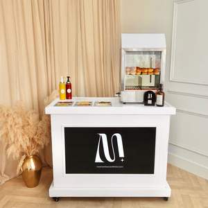 عربة طعام متنقلة معدنية مخصصة ذات أربع عجلات للحلوى والهوت دوج للوجبات السريعة - Product Image 6