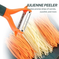 Gloway Gadgets Ouvre-bouteille multifonctionnel en plastique en acier inoxydable 4 en 1 Éplucheur de cuisine 3 pièces Ensemble d'éplucheur de fruits et légumes