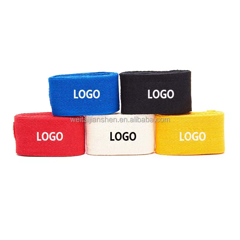 YES OR NO Wholesale Custom Logo elastic cotton embroidered bandage boxing hand wraps boxing bandage