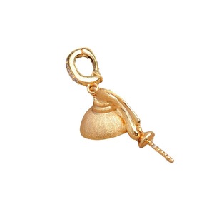 S925 Silver Frosted DIY Accessory Girl's Hat with Universal Buckle Pearl Pendant Empty Holder 10-12DIY <b>Jewelry</b> <b>Cases</b> 5696 - Product Image 5