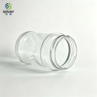 Pot en verre transparent de qualité alimentaire, hauteur 12,4 cm, diamètre 6,3 cm, corps fin, épaules arrondies, pour la conservation des aliments, vente en gros