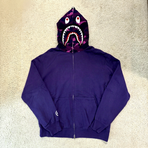 Sudadera con Capucha de Camuflaje Estilo Tiburón, con Cierre, Manga Larga, Corte Regular para Hombre, Estilo Urbano Otoñal, 100% Algodón Felpa, Alta Calidad - Product Image 1