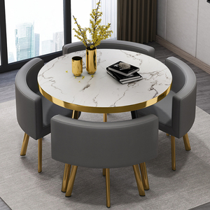 Ensemble de table à manger moderne et classique avec 4 chaises, idéal pour la salle à manger, vente en gros - Product Image 1