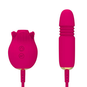 Juguetes Sexuales para Adultos, Set de Cuatro Piezas, Vibrador Rosa, Succión y Rotación, Recargable por USB, Resistente al Agua IPx6, 10 Frecuencias - Product Image 3