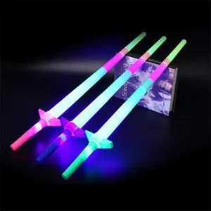 Sabers a laser extensíveis iluminados, brinquedos que piscam em varinhas, led, para festas, fantasias para festa