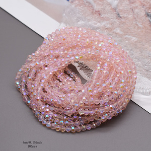 Cuentas de Vidrio Redondas Facetadas de Alta Calidad, <span class=keywords><strong>4mm</strong></span>, 105 Piezas/Hebra, Nuevas, Más Colores, Cuentas Espaciadoras Sueltas para Fabricación de Joyería DIY - Product Image 5