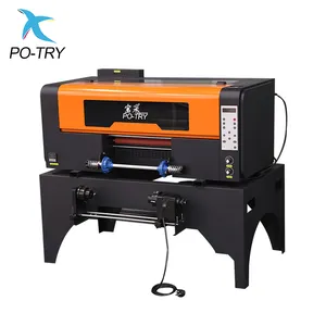 PO-TRY Factory Direct Sales Plastic Glass Wood Ceramic Packaging Sticker Printer UV DTF Roll Printer