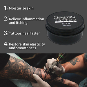 Baume de soin après tatouage personnalisé, échantillon de baume de tatouage noir végétalien, OEM 50g, vitamine, pommade pour tatouage - Product Image 3
