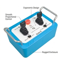 Télécommande sans fil proportionnelle à 2 joysticks BY-008 pour grue et excavatrice, contrôleur radio industriel 12V/24V, protection IP68