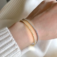 Dyslam – Bracelet de créateur en plaqué or 18 carats, breloques en argent, chaîne cubaine, Bracelets de Tennis pour femmes