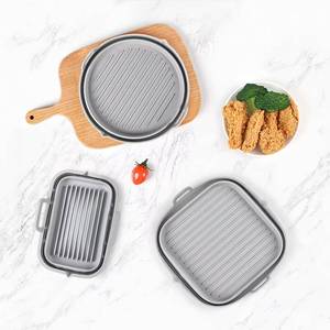Round Pan <b>Silicone</b> Pot Mold Oil-Free <b>Baking</b> Tray Cooking Pans Food Grade Premium Foldable Air Fryer Liner for Fryers - Product Image 2