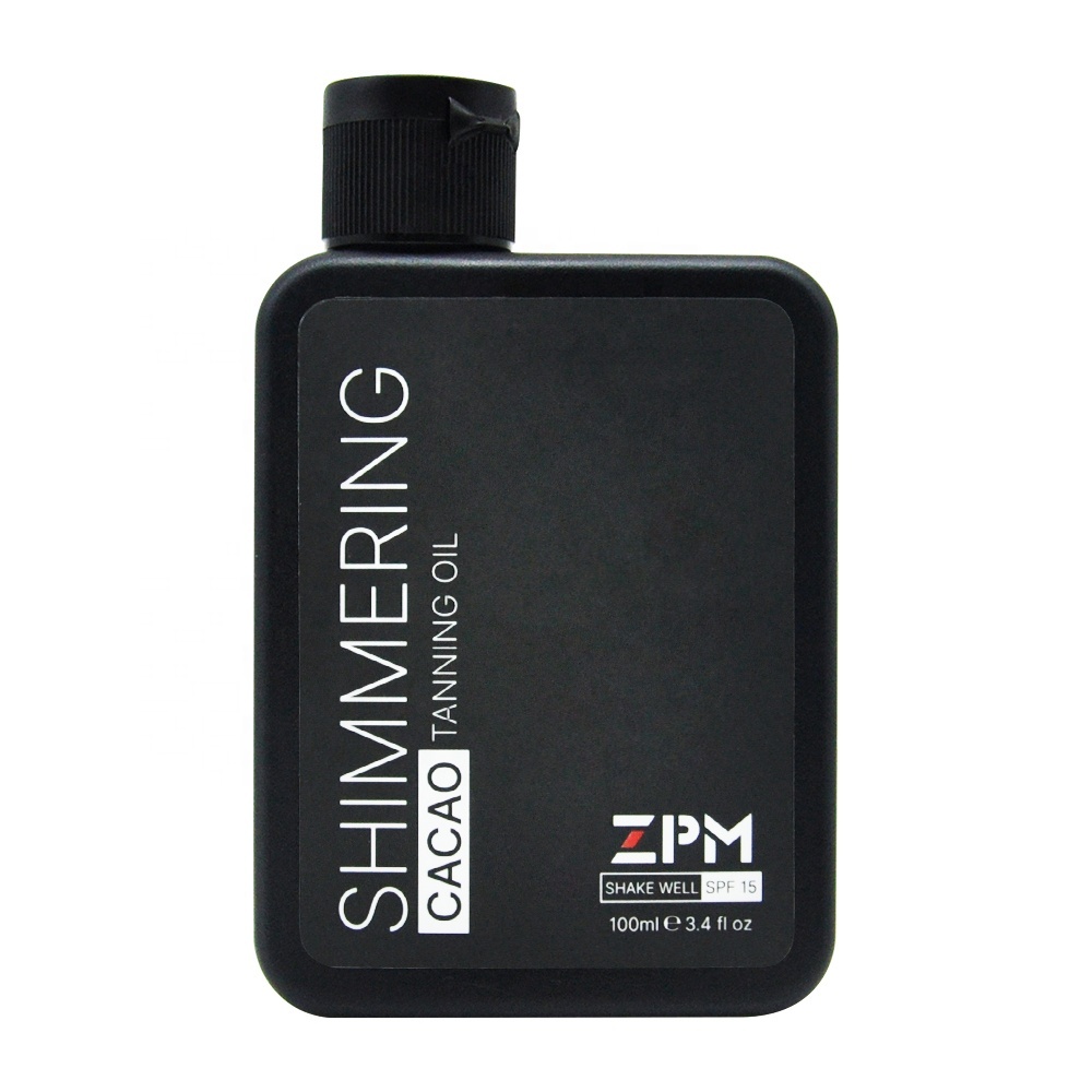 Собственная торговая марка ZPM OEM/ODM, солнечное масло для загара с мерцающим бронзирующим покрытием, искусственное какао, мерцающее масло для загара
