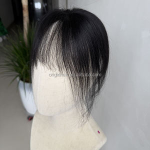 Extensiones de <span class=keywords><strong>Cabello</strong></span> Humano con Base de Encaje, Flequillo Postizo con Clip, Extensión de Flequillo <span class=keywords><strong>Natural</strong></span> Invisible para Mujeres, Pelucas - Product Image 5